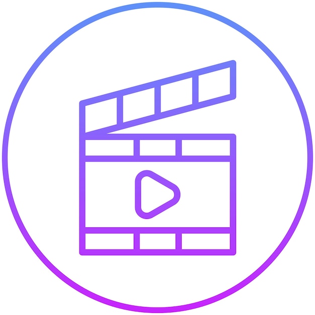 Ilustración del icono vectorial de Clapperboard del conjunto de iconos de cine