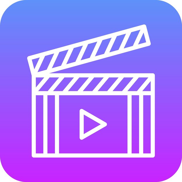 Ilustración del icono vectorial de Clapperboard del conjunto de iconos de cine