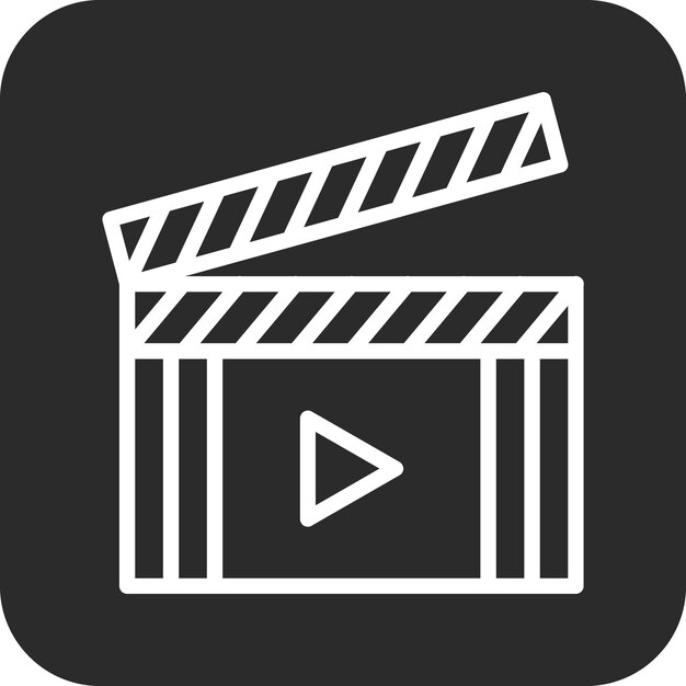 Ilustración del icono vectorial de Clapperboard del conjunto de iconos de cine