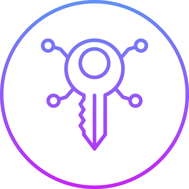 Ilustración del icono vectorial clave del conjunto de iconos de Seguridad Cibernética