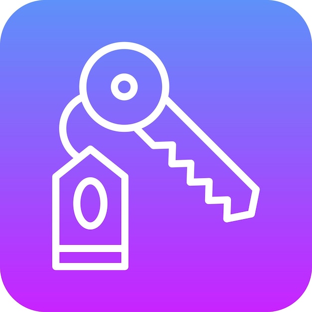 Ilustración del icono vectorial clave de la habitación del conjunto de iconos de gestión de hoteles