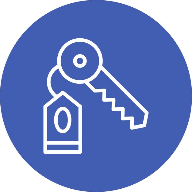 Ilustración del icono vectorial clave de la habitación del conjunto de iconos de gestión de hoteles