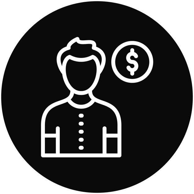 Ilustración del icono vectorial del cliente masculino del conjunto de iconos de Gig Economy