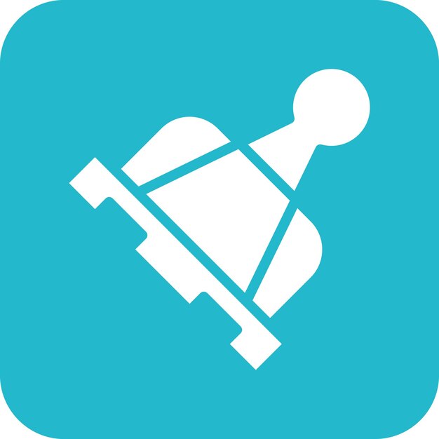 Ilustración del icono vectorial de clips de papel del conjunto de iconos de papelería de Office
