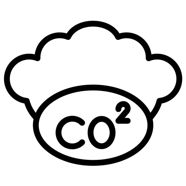 Ilustración del icono vectorial de CO2 del conjunto de iconos de ecología