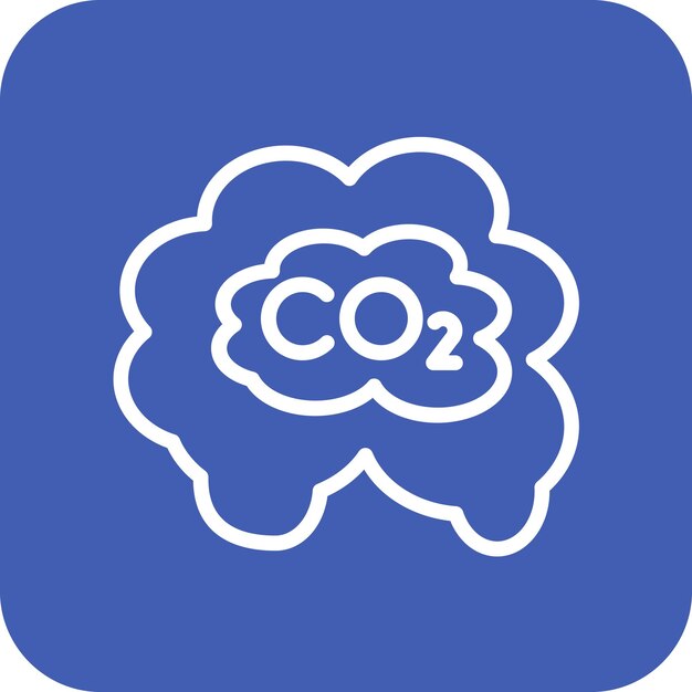 Ilustración del icono vectorial de CO2 del conjunto de iconos de energía nuclear