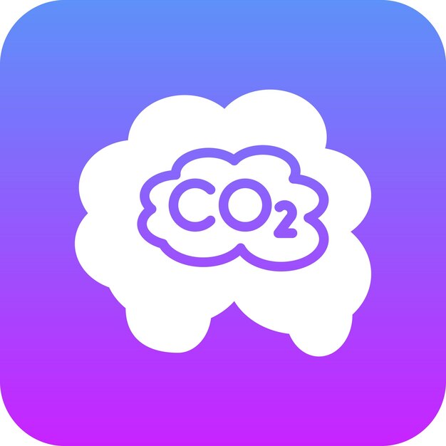 Ilustración del icono vectorial de CO2 del conjunto de iconos de energía nuclear