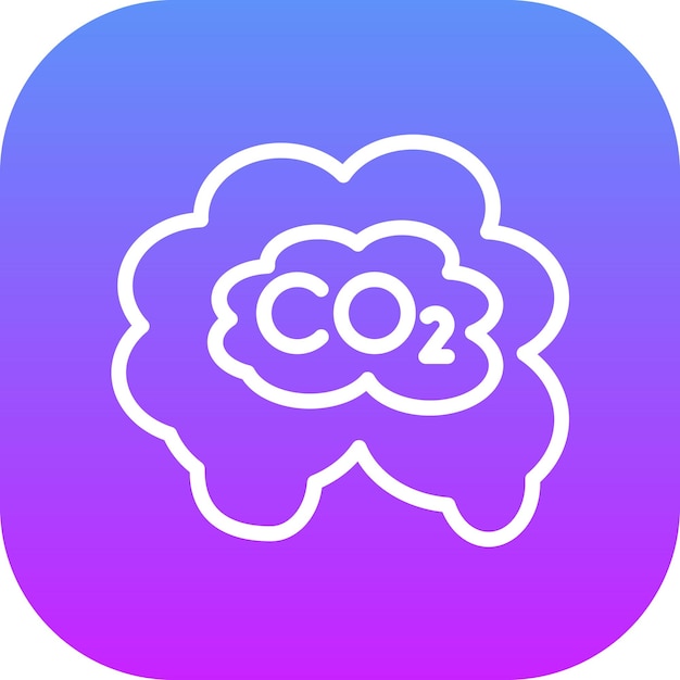 Ilustración del icono vectorial de CO2 del conjunto de iconos de energía nuclear