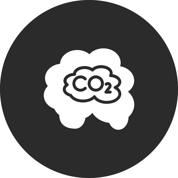 Ilustración del icono vectorial de CO2 del conjunto de iconos de energía nuclear