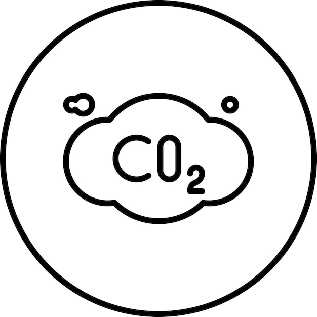 Ilustración del icono vectorial de CO2 del conjunto de iconos de la industria de la gasolina