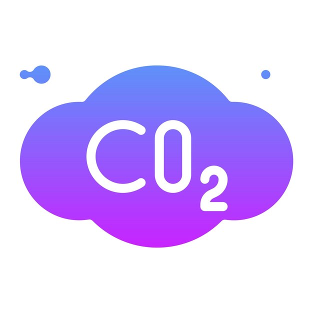 Ilustración del icono vectorial de CO2 del conjunto de iconos de la industria de la gasolina