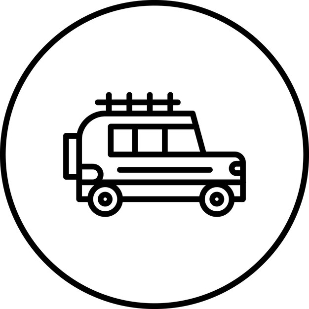 Ilustración del icono vectorial del coche familiar del conjunto de iconos de la vida familiar