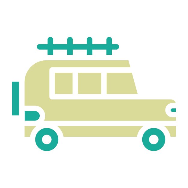 Ilustración del icono vectorial del coche familiar del conjunto de iconos de la vida familiar