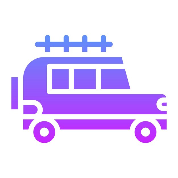 Ilustración del icono vectorial del coche familiar del conjunto de iconos de la vida familiar