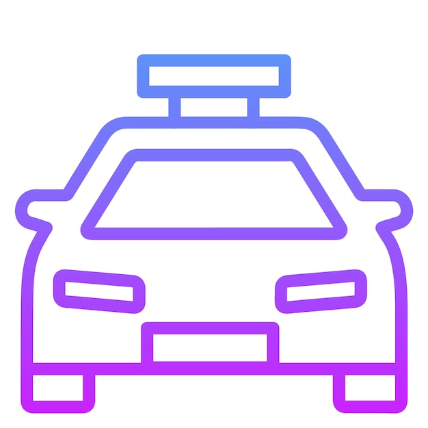 Ilustración del icono vectorial del coche de la policía del conjunto de iconos de City Elements
