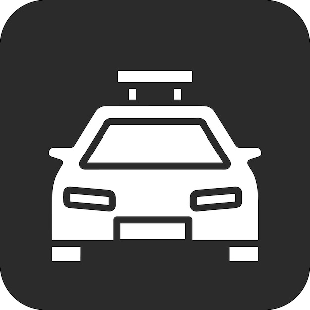 Ilustración del icono vectorial del coche de la policía del conjunto de iconos de City Elements