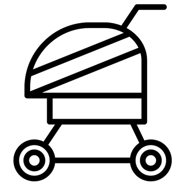 Ilustración del icono vectorial del cochecito del icono del bebé
