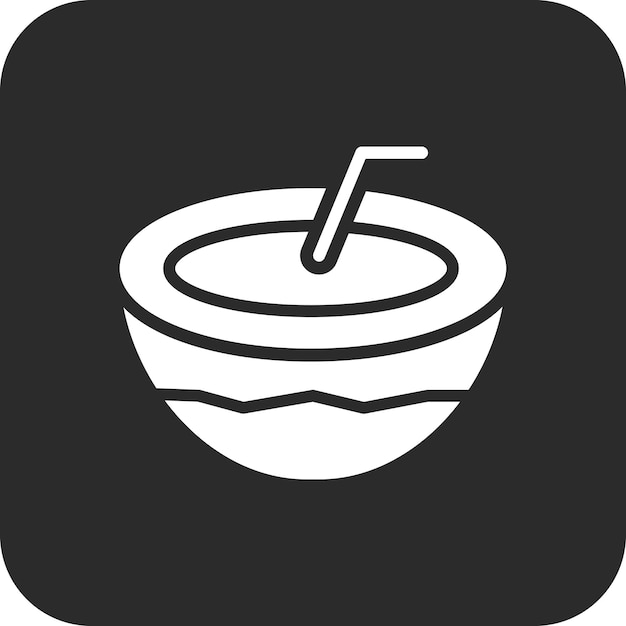Ilustración del icono vectorial de coco del conjunto de iconos de verano