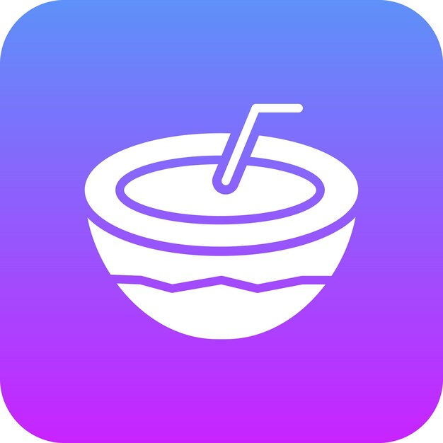Ilustración del icono vectorial de coco del conjunto de iconos de verano