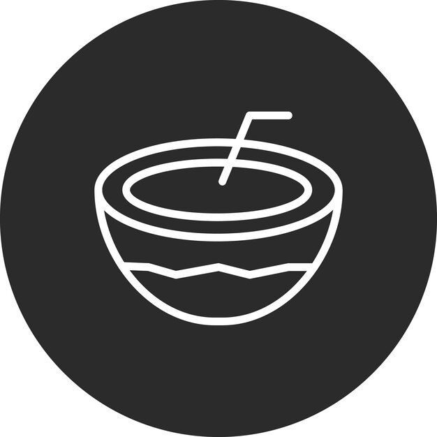 Ilustración del icono vectorial de coco del conjunto de iconos de verano