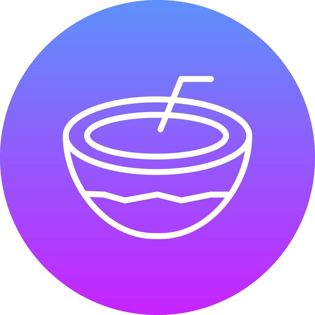Ilustración del icono vectorial de coco del conjunto de iconos de verano