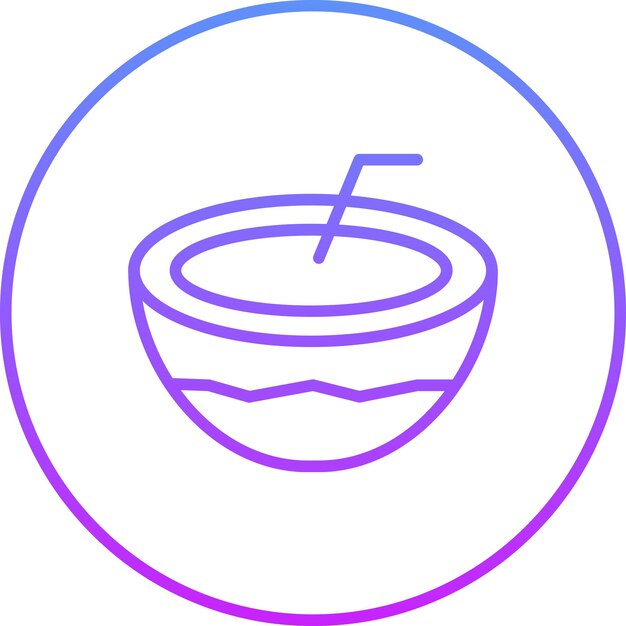 Ilustración del icono vectorial de coco del conjunto de iconos de verano