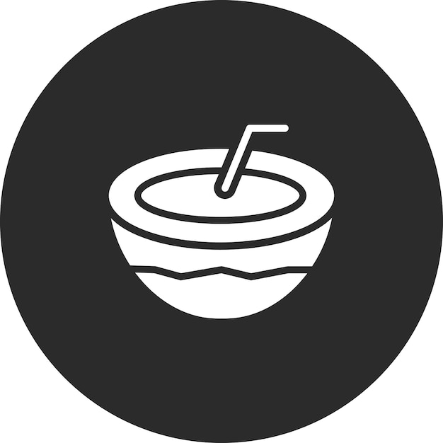 Ilustración del icono vectorial de coco del conjunto de iconos de verano