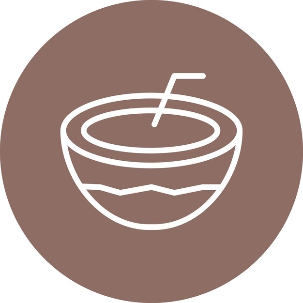 Ilustración del icono vectorial de coco del conjunto de iconos de verano