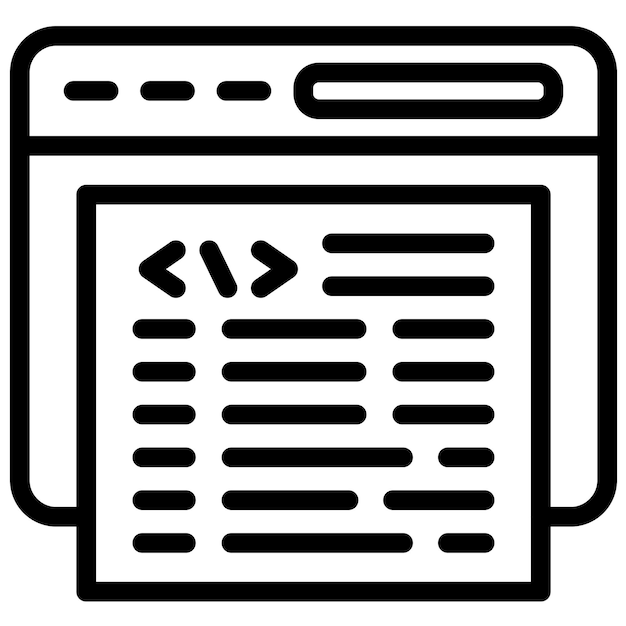 Ilustración del icono vectorial de codificación del conjunto de iconos sin código
