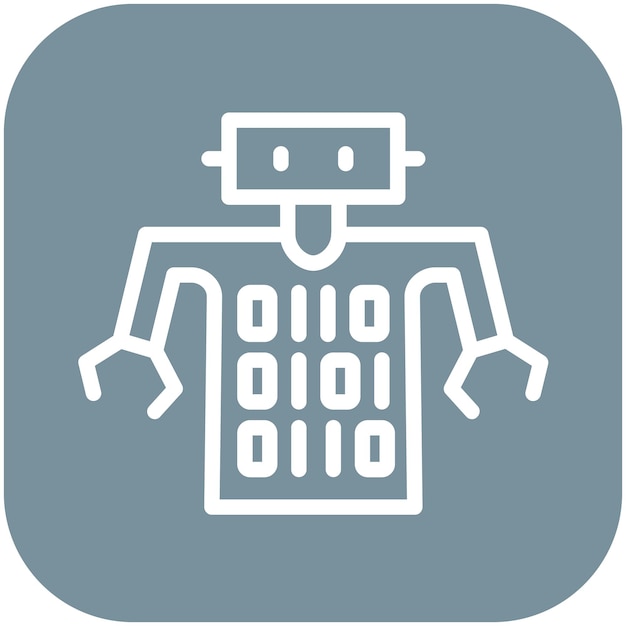 Ilustración del icono vectorial de codificación del conjunto de iconos de robótica