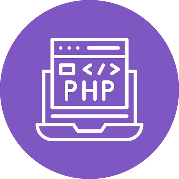 Vector ilustración del icono vectorial de codificación de php del conjunto de iconos de codificación y desarrollo