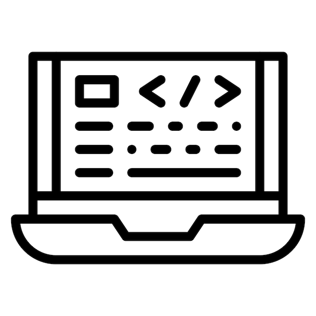 Ilustración del icono vectorial de codificación web del conjunto de iconos de alojamiento web