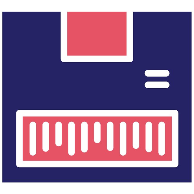 Ilustración del icono vectorial del código de barras del paquete del conjunto de iconos de entrega y logística