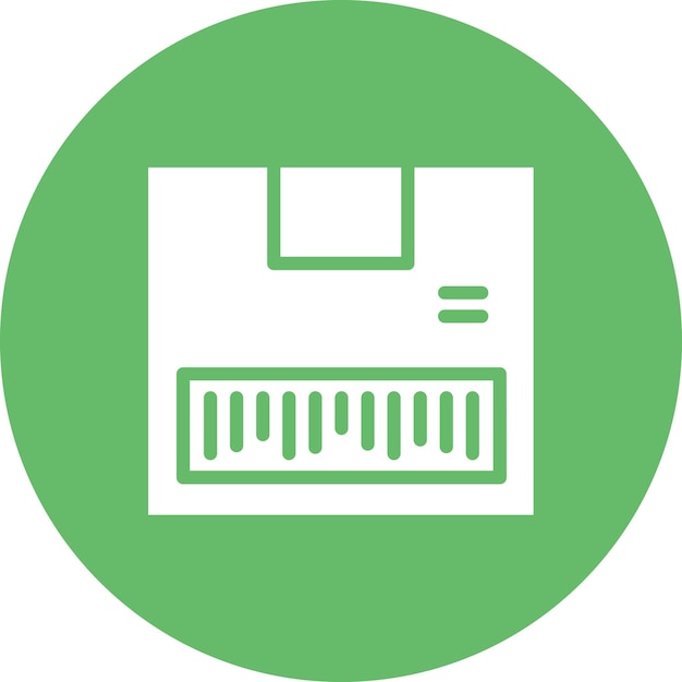 Ilustración del icono vectorial del código de barras del paquete del conjunto de iconos de entrega y logística