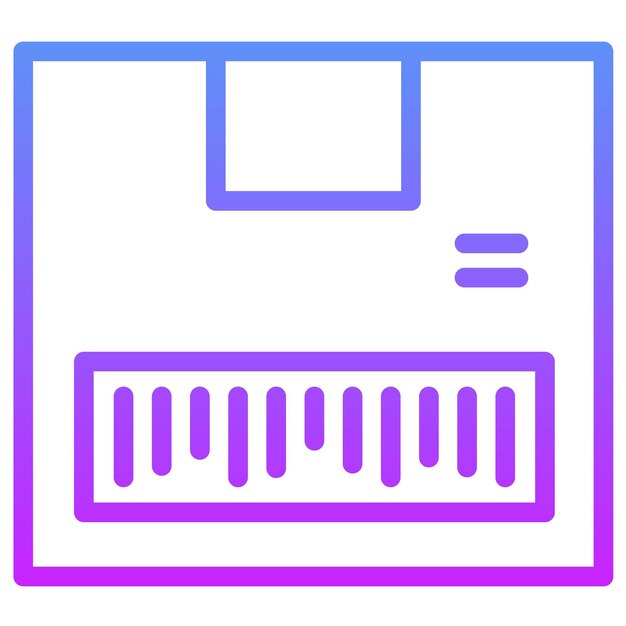 Ilustración del icono vectorial del código de barras del paquete del conjunto de iconos de entrega y logística
