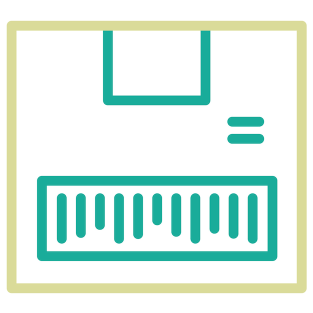 Ilustración del icono vectorial del código de barras del paquete del conjunto de iconos de entrega y logística