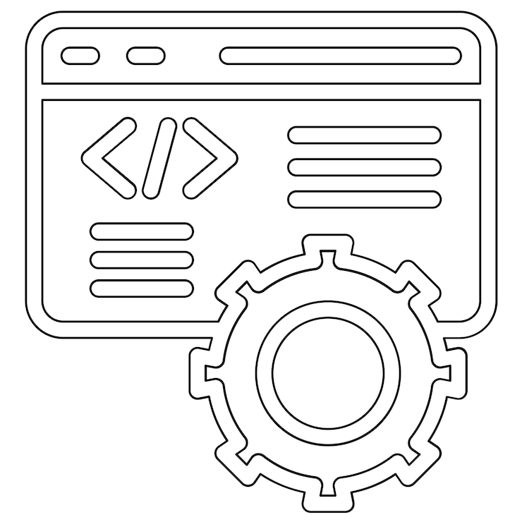 Vector ilustración del icono vectorial de código del conjunto de iconos de análisis de datos