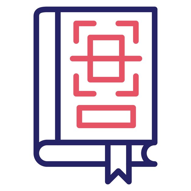 Ilustración del icono vectorial del código QR del conjunto de iconos de la biblioteca