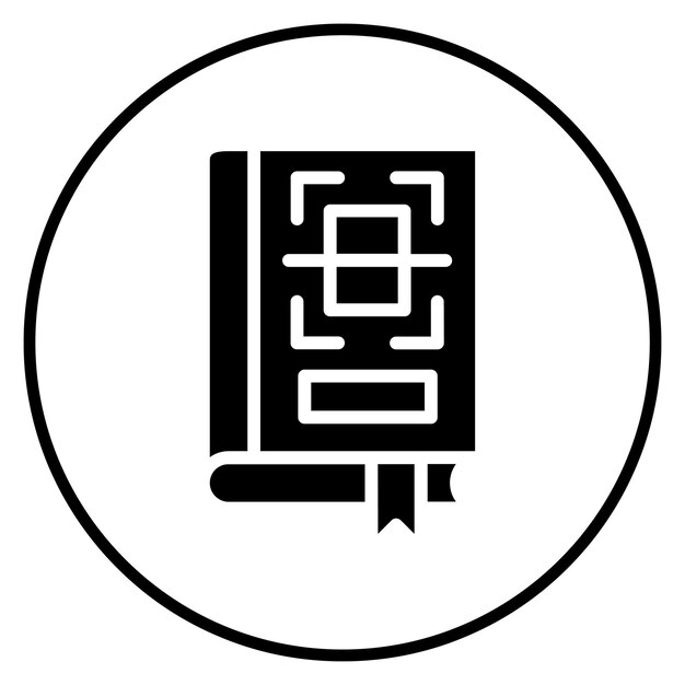 Ilustración del icono vectorial del código QR del conjunto de iconos de la biblioteca