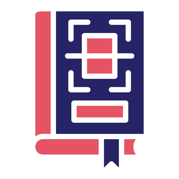 Ilustración del icono vectorial del código QR del conjunto de iconos de la biblioteca