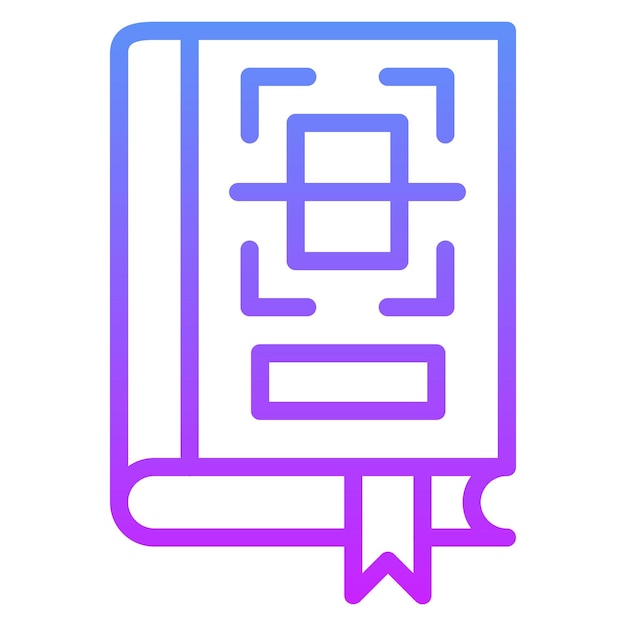 Ilustración del icono vectorial del código QR del conjunto de iconos de la biblioteca