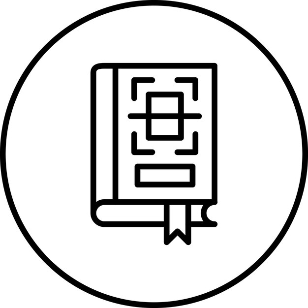 Ilustración del icono vectorial del código QR del conjunto de iconos de la biblioteca