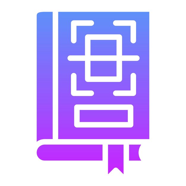 Ilustración del icono vectorial del código QR del conjunto de iconos de la biblioteca