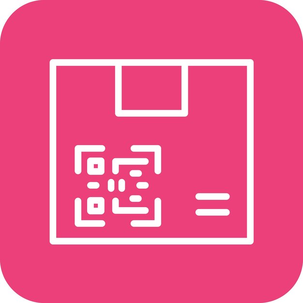 Ilustración del icono vectorial del código QR del paquete del conjunto de iconos de entrega y logística