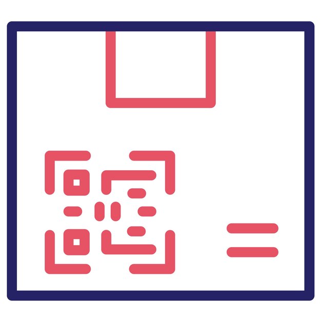 Ilustración del icono vectorial del código QR del paquete del conjunto de iconos de entrega y logística