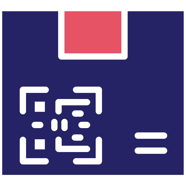 Ilustración del icono vectorial del código QR del paquete del conjunto de iconos de entrega y logística