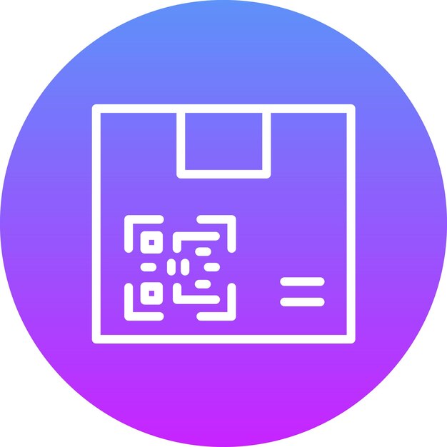 Ilustración del icono vectorial del código QR del paquete del conjunto de iconos de entrega y logística