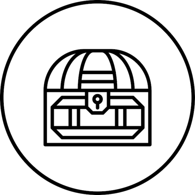 Ilustración del icono vectorial del cofre del tesoro del juego OnLSCE