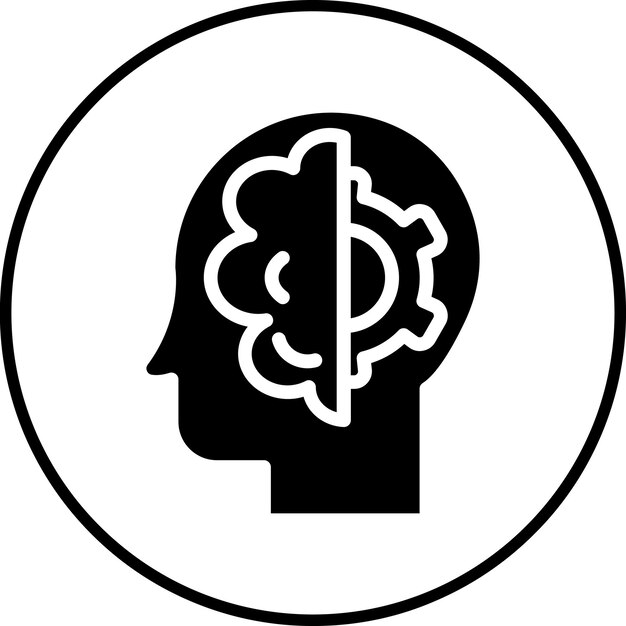 Ilustración del icono vectorial cognitivo del conjunto de iconos de habilidades para la vida