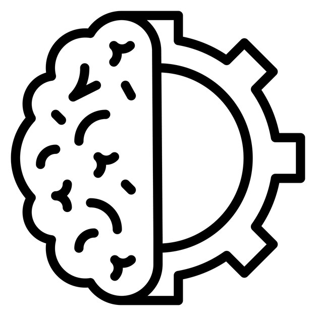 Ilustración del icono vectorial cognitivo del conjunto de iconos de salud mental
